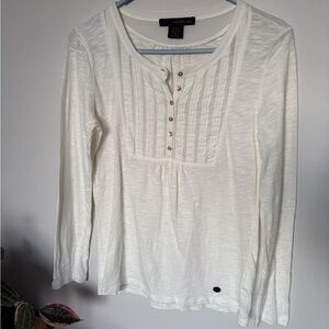 Calvin Klein Women's Cream Long Sleeve Tee